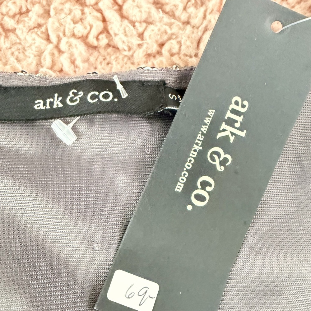 Ark & Co Silver Sequin Mini Dress NWT - Picture 2 of 4
